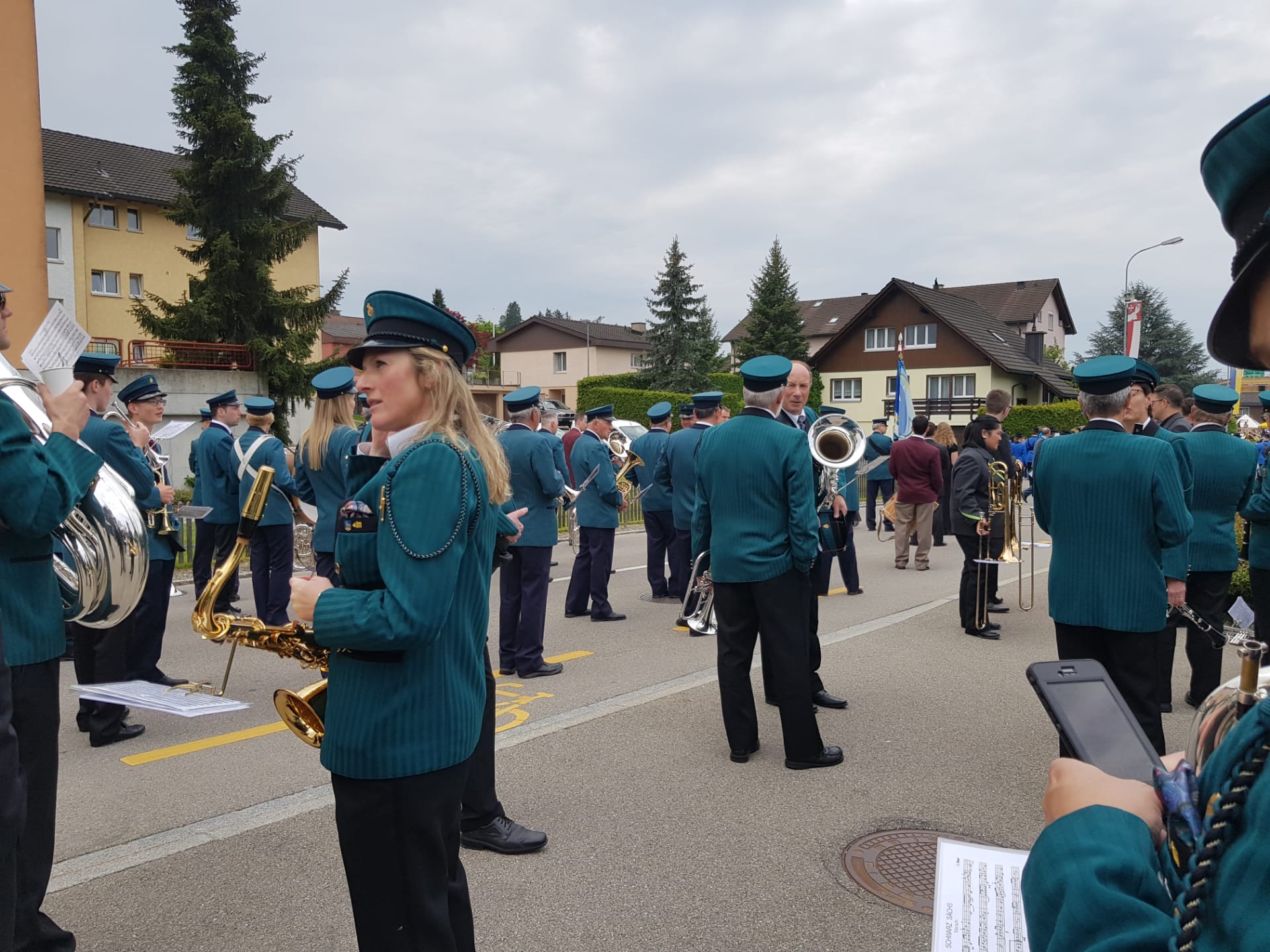 beim Einstehen auf der Marschmusikstrecke