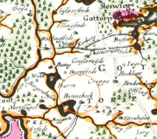 Karte Herzogtum Schleswig-Holstein-Gottorf aus dem Jahr 1650.
