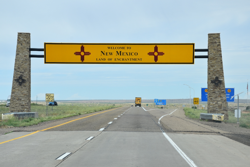 Dann irgendwann die Staatengrenze nach New Mexico. Dies ist auch eine Neue Zeitzone, jetzt haben wir +8 Stunden zur Schweiz