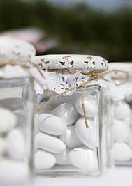 greek koufeta in lovely glass jars with a decorative cover