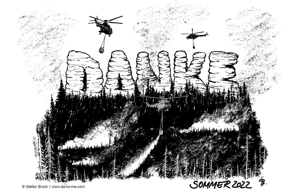 DANKE! Illustration für Waldbrandhelfer