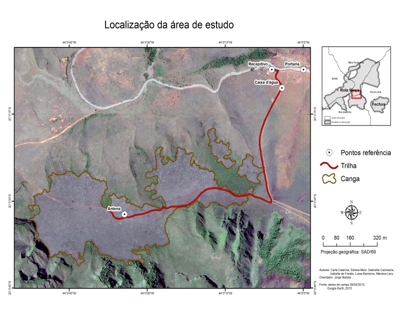 Fig. 1.1_ Localização da área de estudo. Fonte: dados de campo 09/04/2015, Google Earth, 2015.