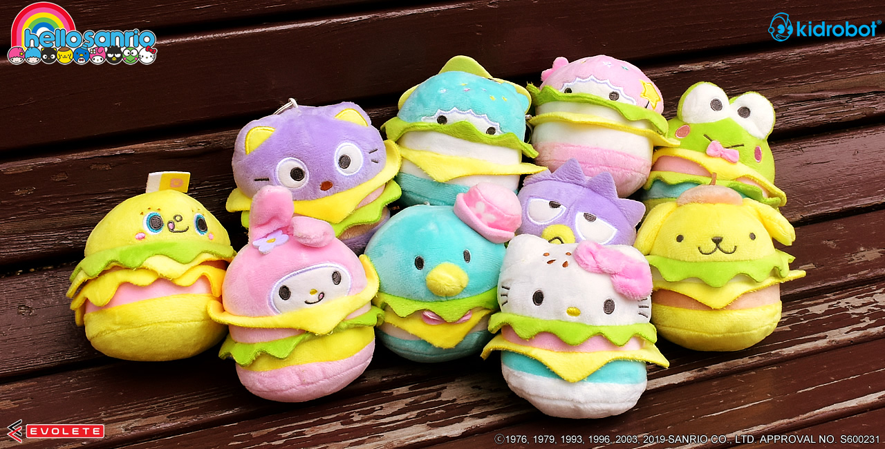 Hello Sanrio Plush Burger Charms Kidrobot Keroppi 2//12