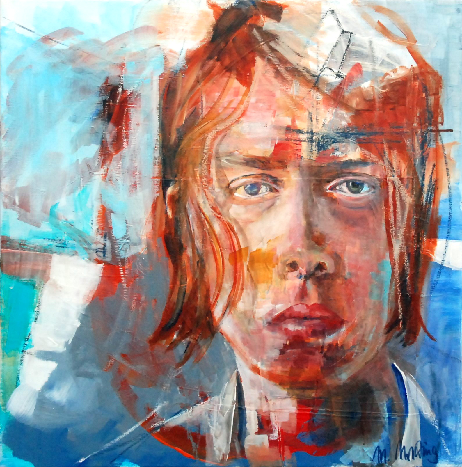 HIS (Heads I), Mixed Media auf Leinwand, 60cm x 60cm