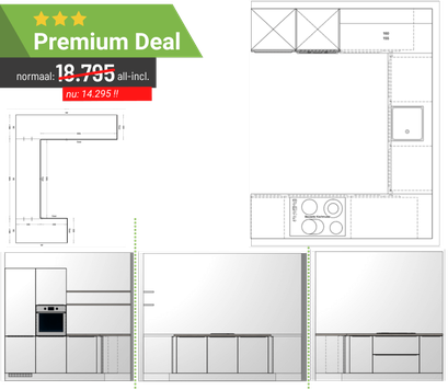Premium complete beige U-keukens kopen