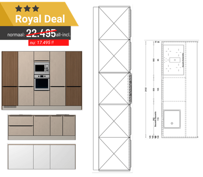 Royale complete zwarte keukens met eiland inclusief plaatsen en kopen