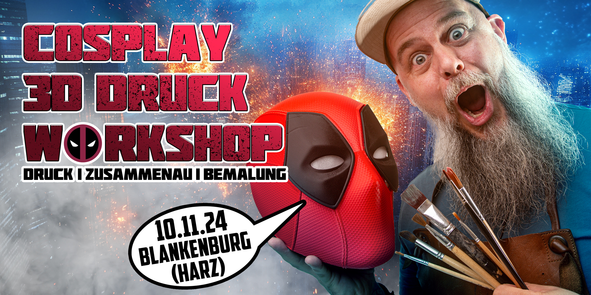 COSPLAY-WORKSHOP: NACHBEARBEITUNG UND BEMALUNG VON 3D-DRUCKEN MIT MATTHIAS SCHWAIGHOFER