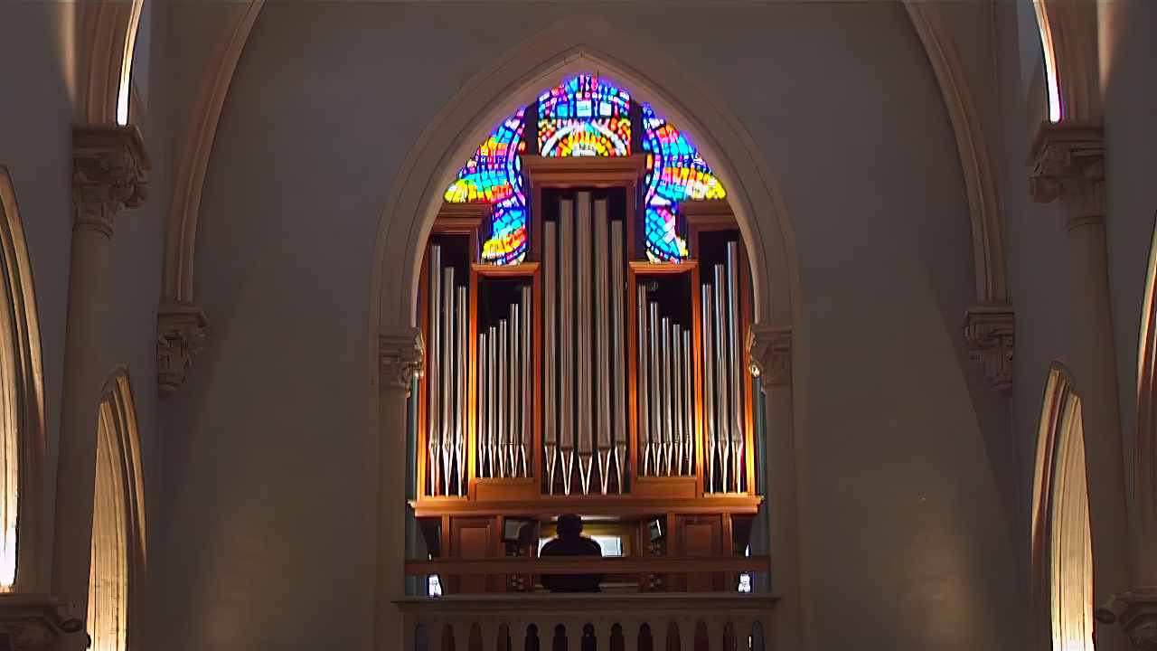 Orgue de l'église de Savigny et ses tuyaux de montre.