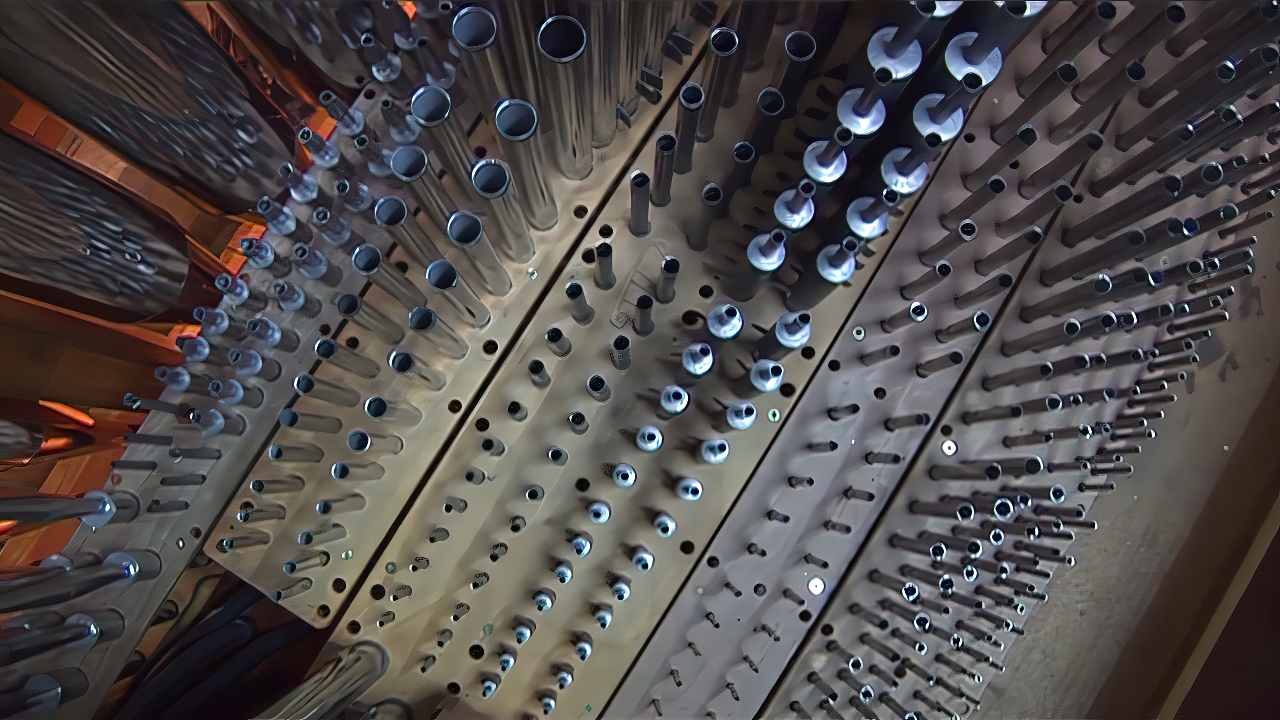 Tuyauterie vue de dessus.
