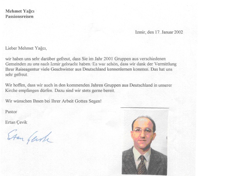 Ertan Cevik Pastor der Baptisten Gemeinde Buca/ Izmir/ Türkei