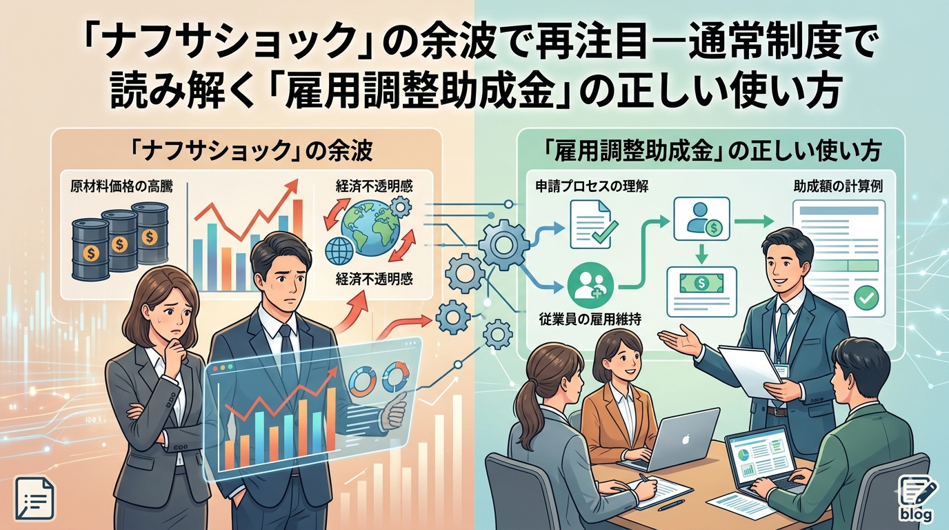「ナフサショック」の余波で再注目－通常制度で読み解く「雇用調整助成金」の使い方
