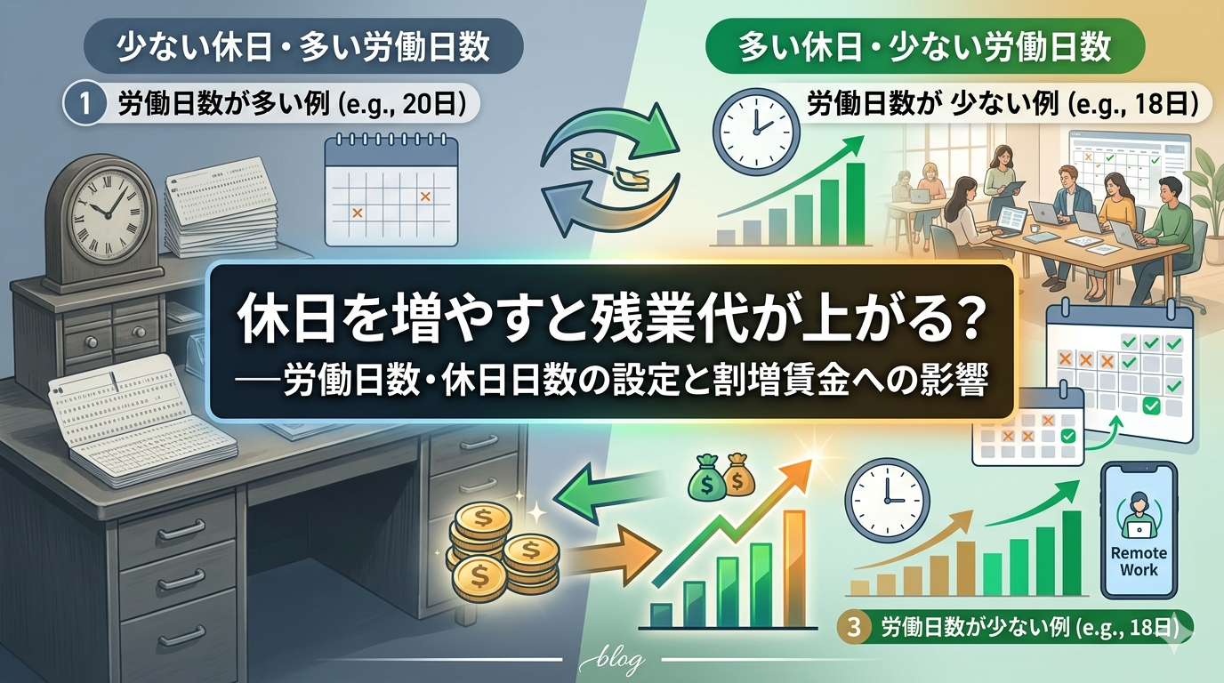 休日を増やすと残業代が上がる？—休日日数の設定と割増賃金への影響