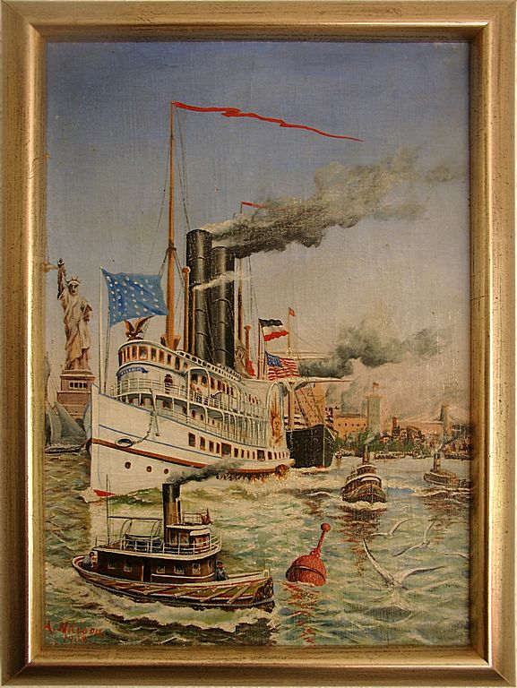 1903: Weißes Passagierschiff vor New York