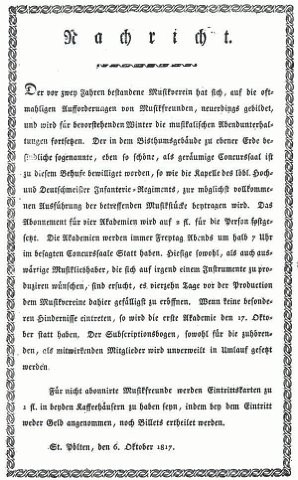 Flugblatt vom Oktober 1817