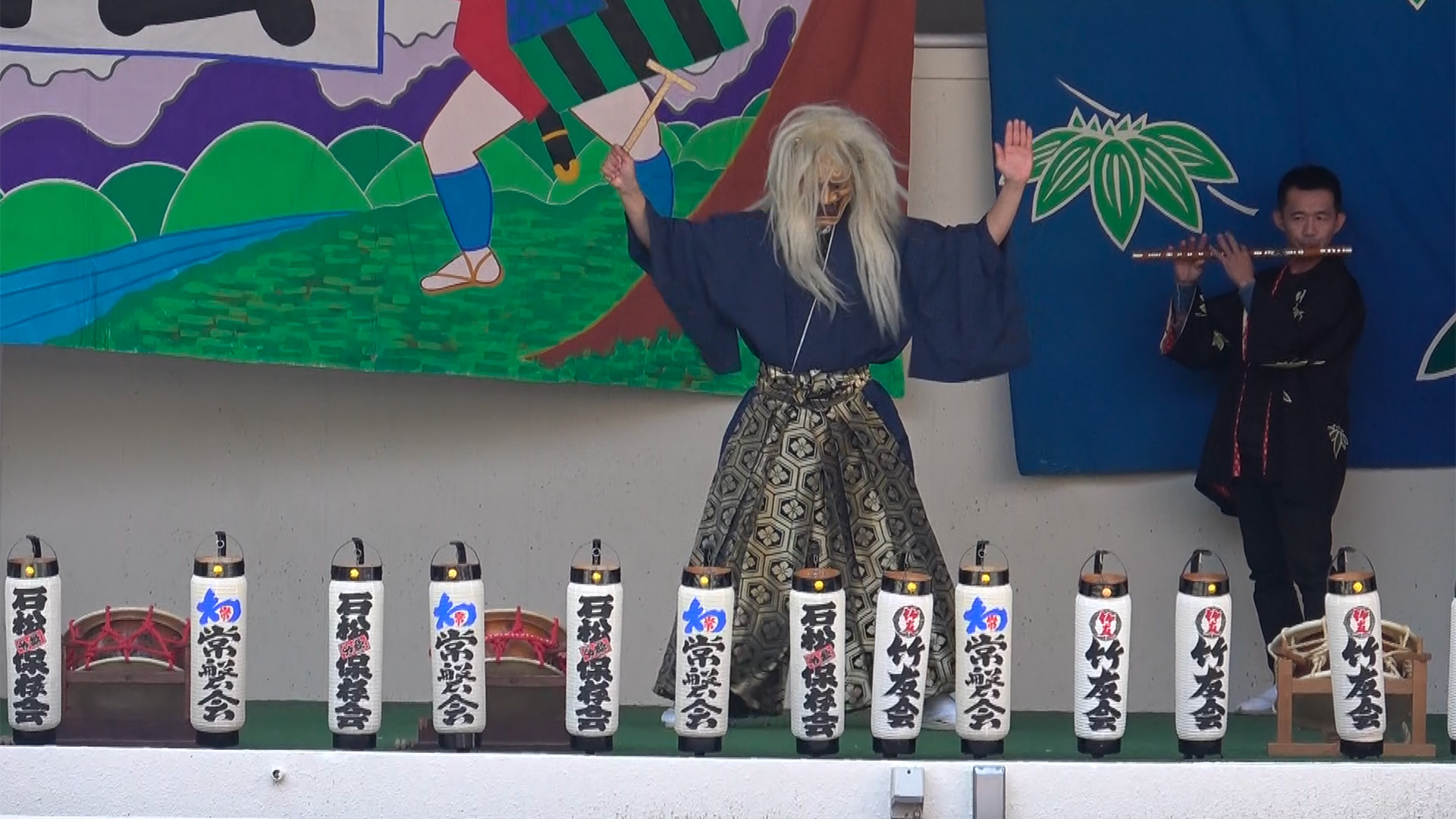 竹友会お囃子と「般若の舞」の披露「鉄火囃子」