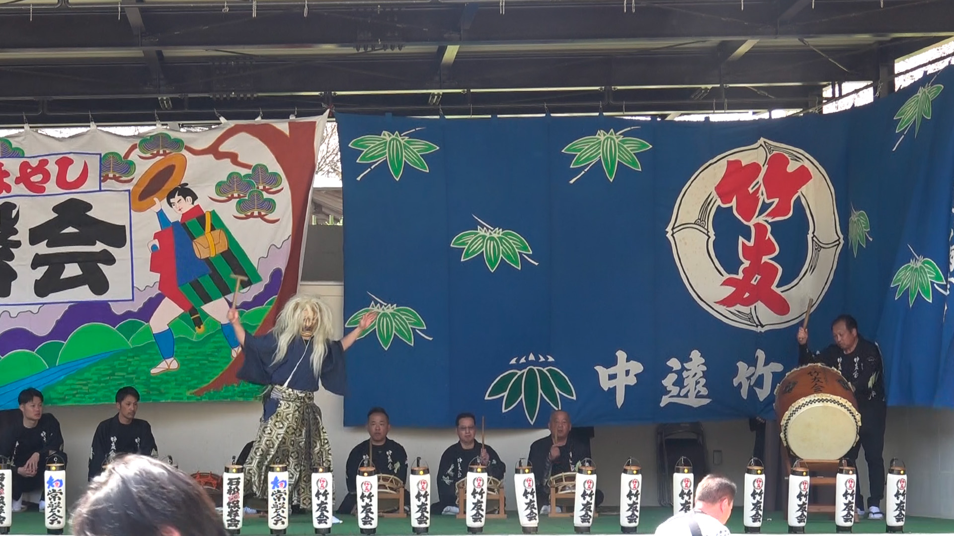 竹友会お囃子と「般若の舞」の披露「鉄火囃子」
