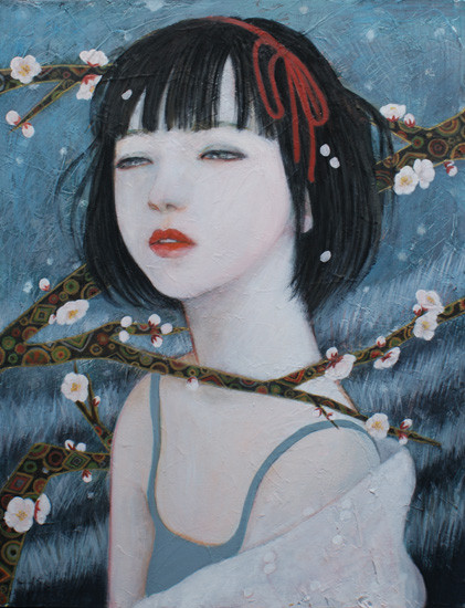 梅の花sold/2012 Acrylics gouacheキャンバス