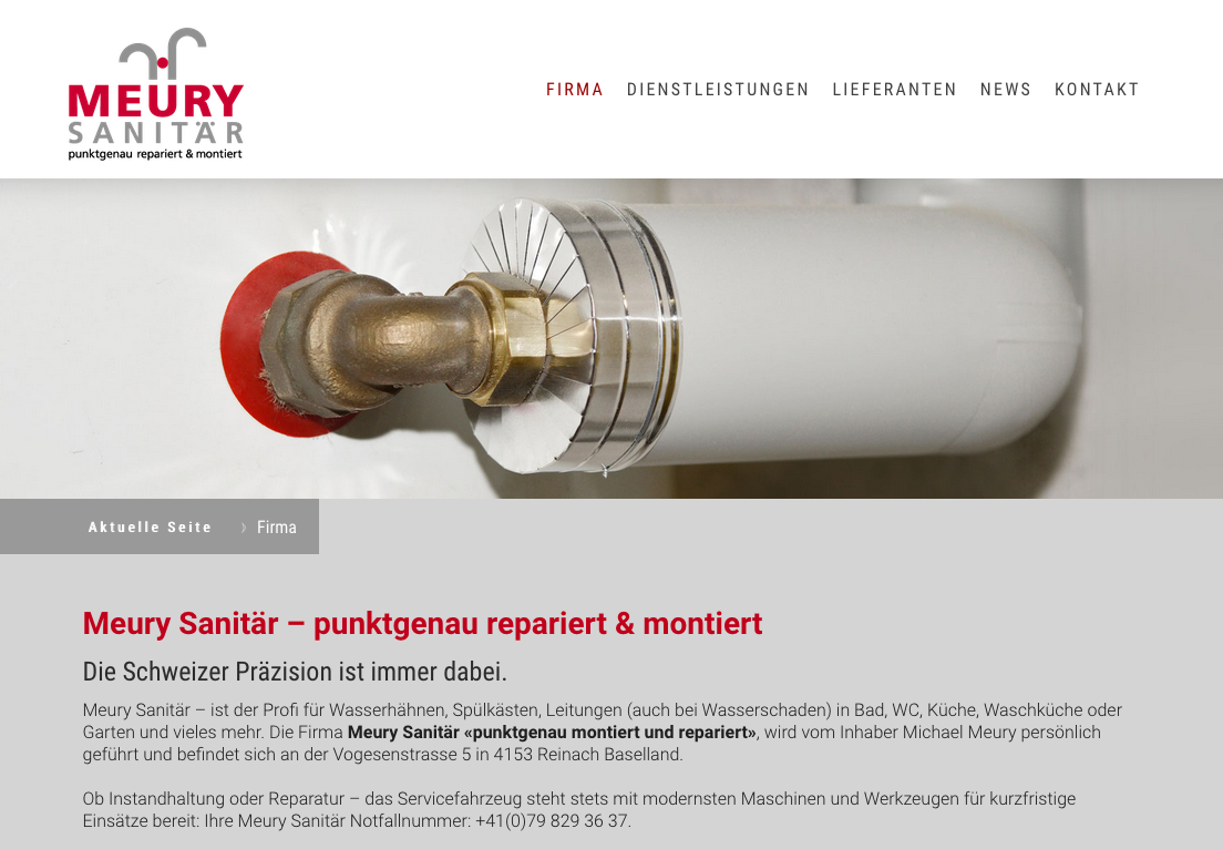 Meury Sanitär – punktgenau repariert & montiert