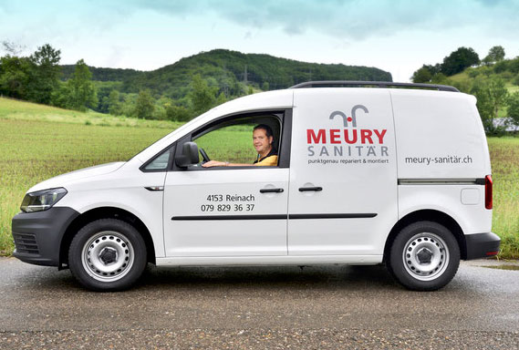 Fahrzeugbeschriftung Meury Sanitär