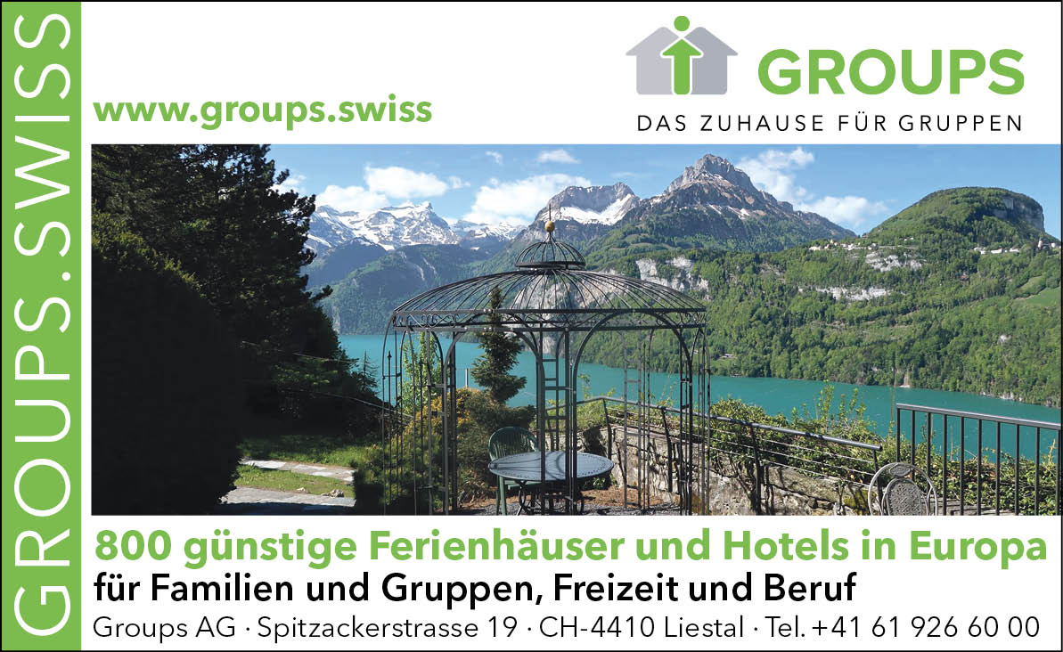 Gelegenheitsinserat für Groups AG – Das Zuhause für Gruppen – Ferienhäuser und Hotels in Europa