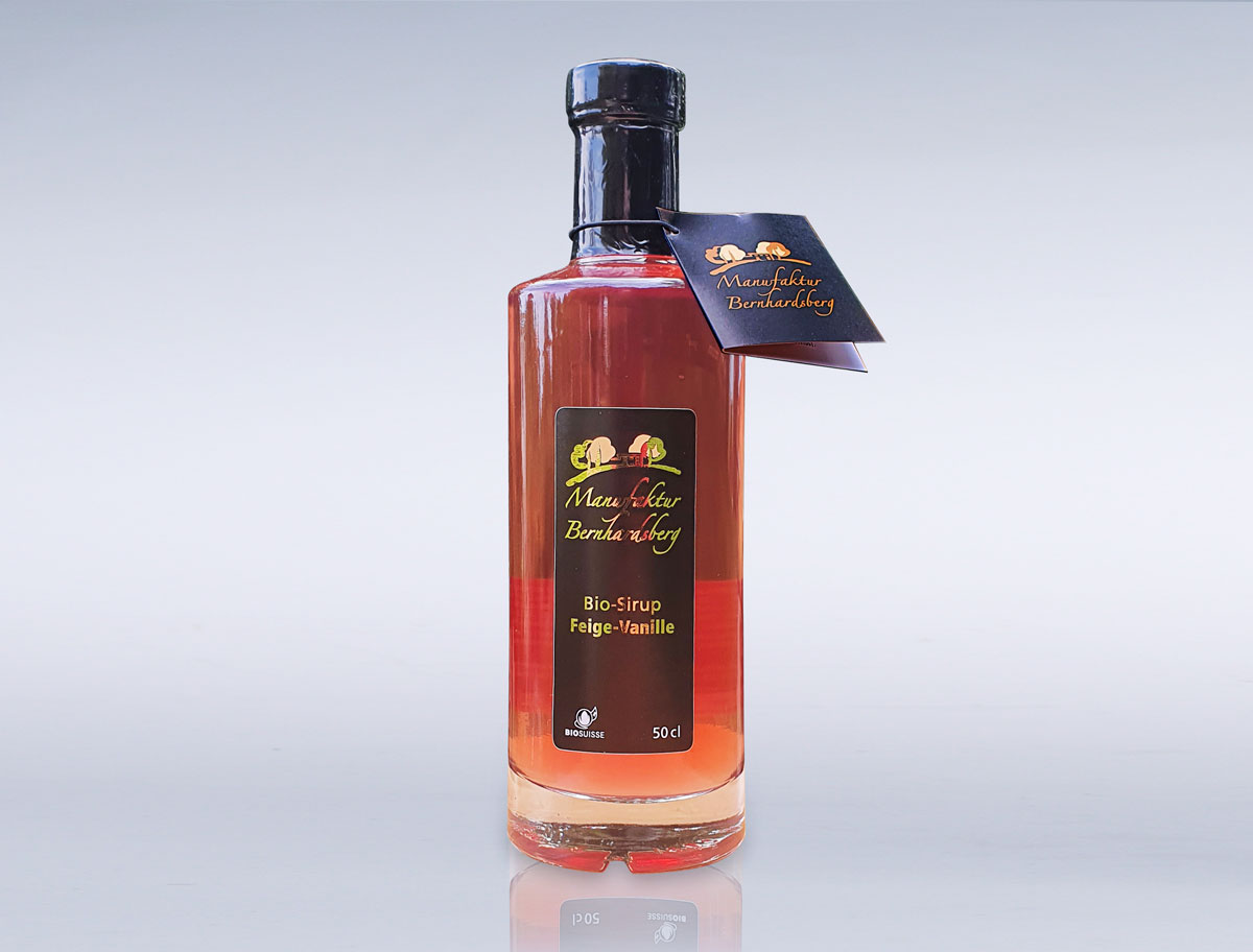 Etiketten gestalten lassen in der Nordwestschweiz. Beispiel: Bernhardsberg Etikette Goldfolienprägung