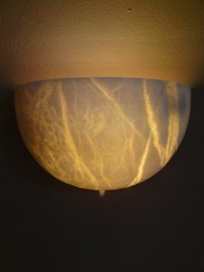 Alabasterlampe AL73 Wandlampe, creme ( 2 Größen erhältlich )