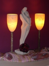 Alabasterlampe AL54 creme