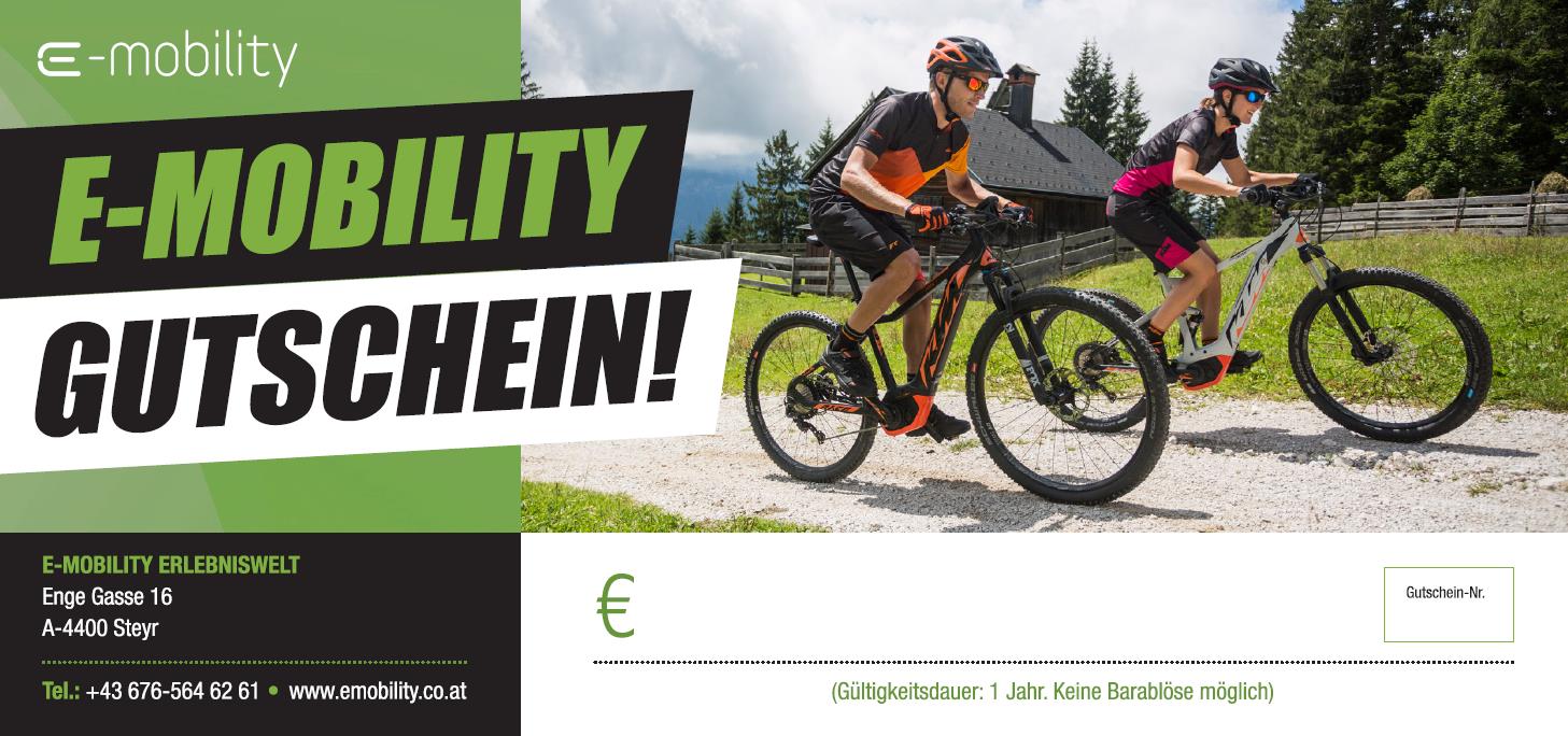 Gutscheine - Der E-Mobility Onlinshop. E-Bikes, E-Bike Zubehör, E-Bike Tuning