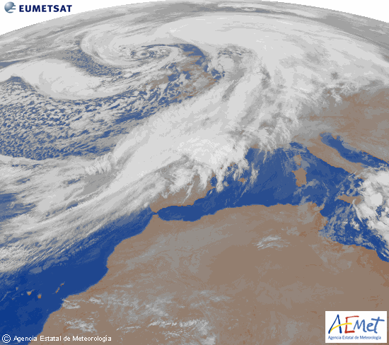 Mapa de satélite infrarroja a las 8 h. del 24 de diciembre de 2013.