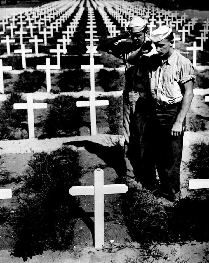 Cementerio yanqui en la costa de Normandía
