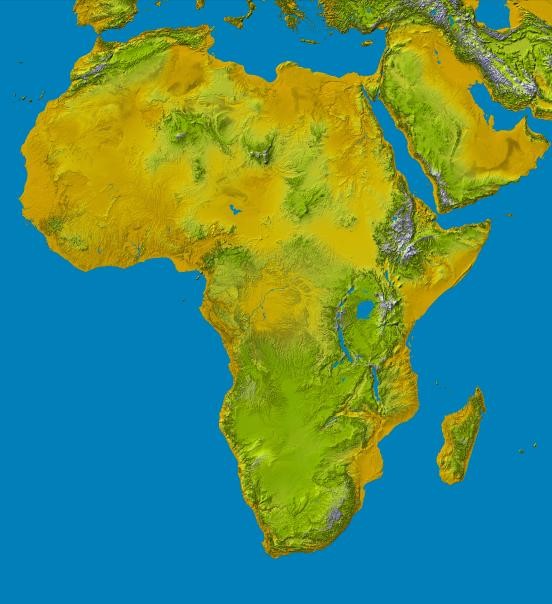 MAPA DE ÁFRICA EN 3D.