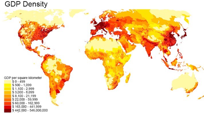 GROSS DOMESTIC PRODUCT (GDP/PIB).Densidad del PIB en el mundo.