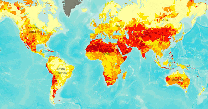 MAPA DE RIESGO DE AGUA POTABLE EN EL MUNDO.