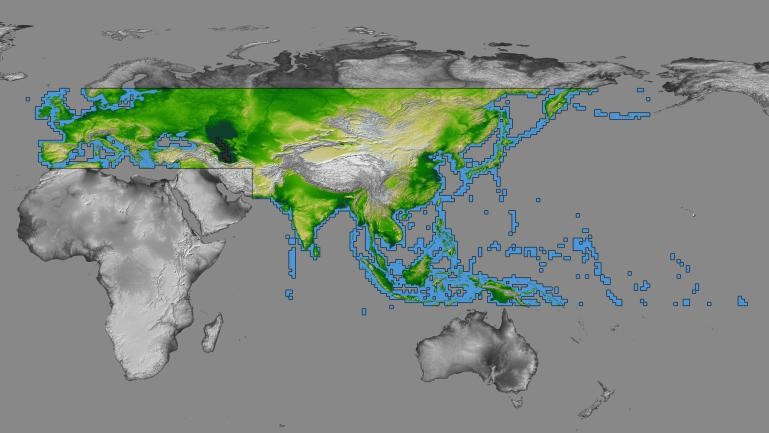 MAPA DE EURASIA EN 3D.