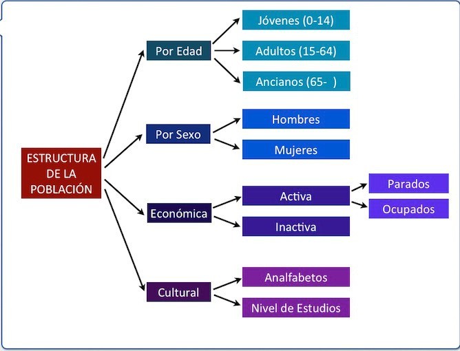 ESTRUCTURA DE LA POBLACIÓN. (sexo, edades, actividades económicas).