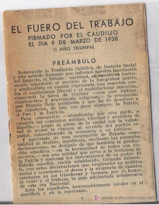 Preámbulo del Fuero del Trabajo.