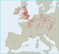 MAPA DE FERROCARRILES 1850