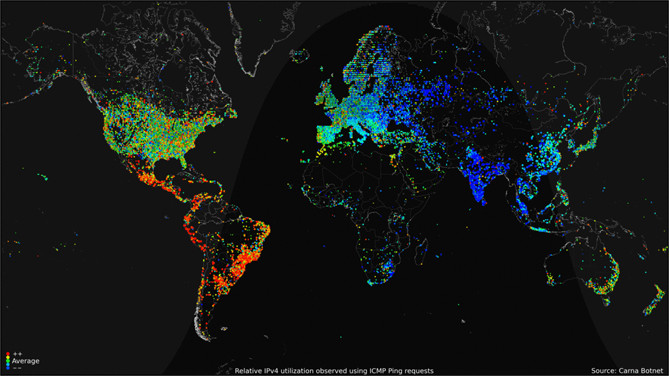 MAPA DE INTERNET EN EL MUNDO.