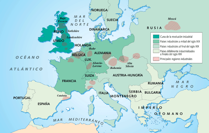 MAPA DE LA REVOLUCIÓN INDUSTRIAL
