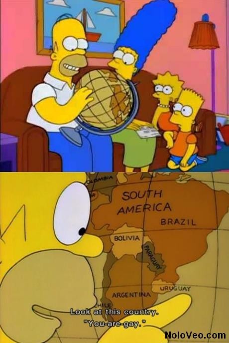 Homer Simpson y su visión "particular" de la Geografía.