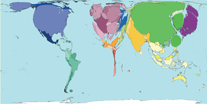 RIQUEZA ECONÓMICA PROPORCIONAL POR CONTINENTES