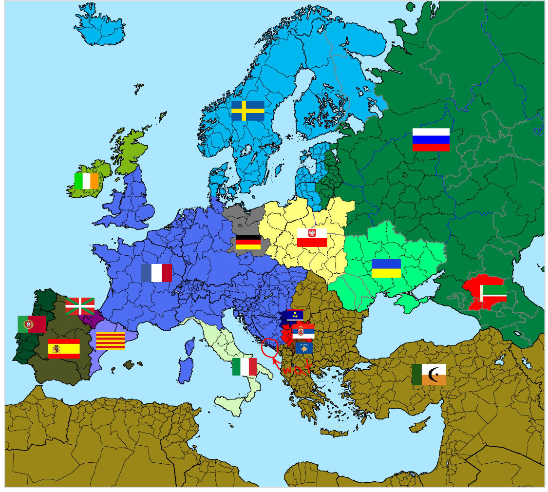 Singular mapa de Europa según los americanos.