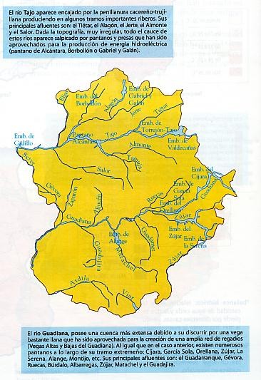 Mapa de Rios en Extremadura III.