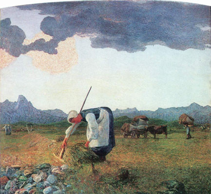 La cosecha de heno de Segantini.