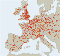 MAPA DE FERROCARRILES 1870