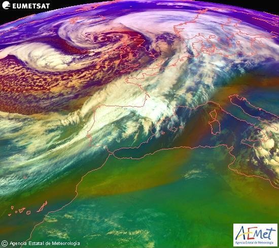 Mapa de masas de aire a 24 de diciembre de 2013.