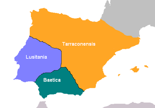División administrativa de Hispania en el Alto Imperio.