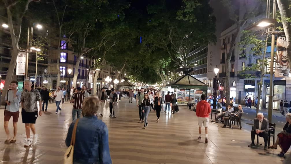 La Rambla by night