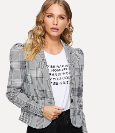 blazer a cuadros, look blazer cuadros, outfit blazer cuadros, tendencia blazer cuadros, comprar blazer cuadros, blazer cuadros oficina, blazer cuadros casual, ideas outfits blazer cuadros
