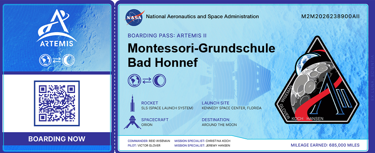 Montessori-Grundschule fliegt mit Artemis II ins All